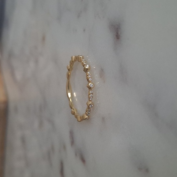 Shy Creation 14K gold and diamond ring - Picture 1 of 16